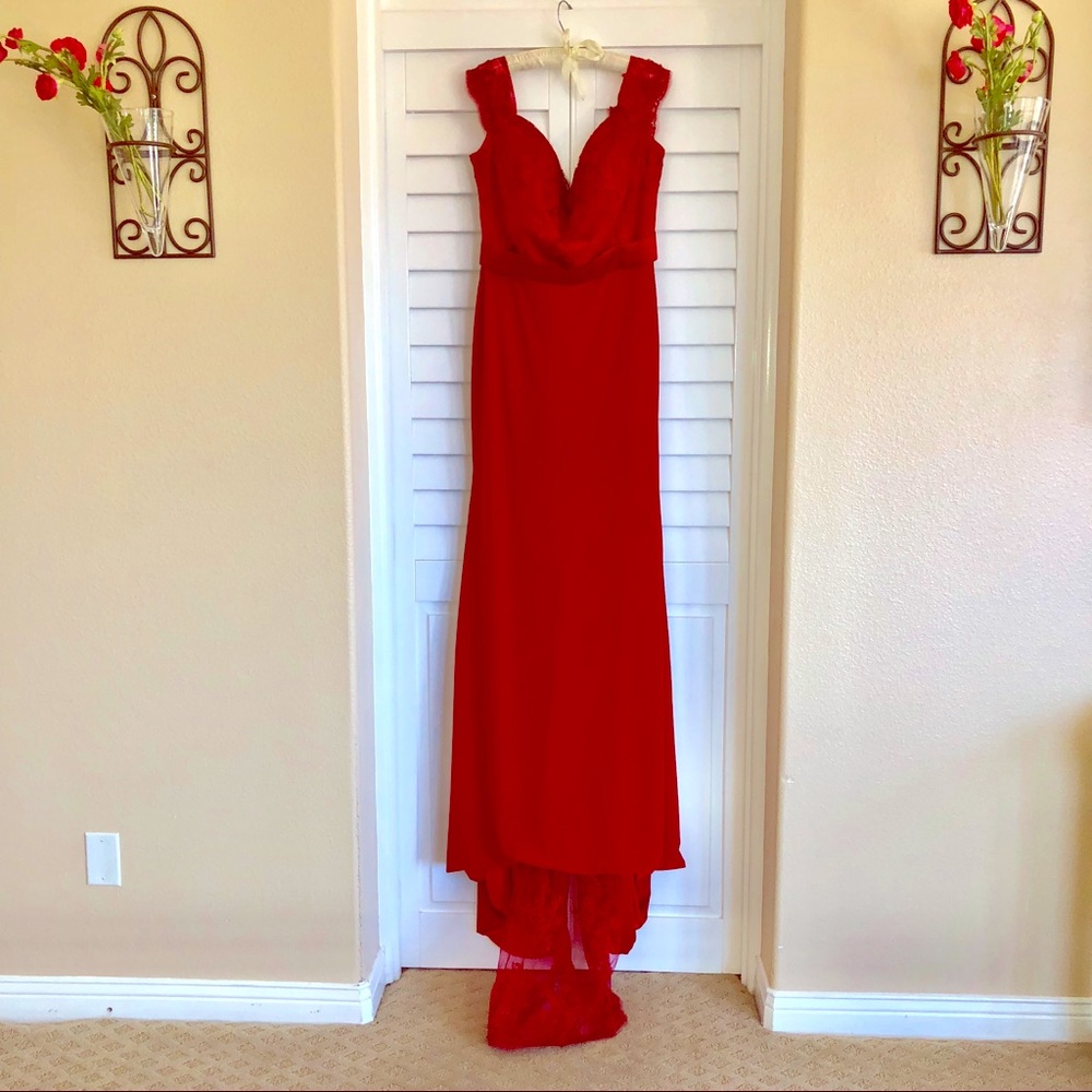 Elegant Special Occasion Ruby Red gown